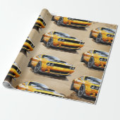 50e verjaardag klassieke spier auto cadeaupapier (Uitgerold)