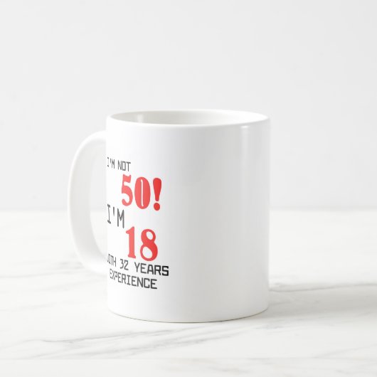 50e verjaardag koffiemok (Voorkant links)