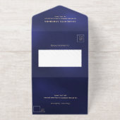 50e verjaardag marine blauw goud rsvp all in one uitnodiging (Buiten)