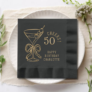 50e verjaardag Martini Strik Cheers 50 Folie Servetten