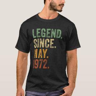 50e verjaardag mei geboren 50 jaar sinds 1972 t-shirt