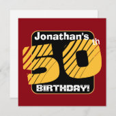 50e verjaardag met aangepaste naam Gestreept Numme Kaart (Voorkant / Achterkant)