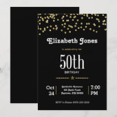 50e verjaardag met Glittering Gold Kaart (Voorkant / Achterkant)