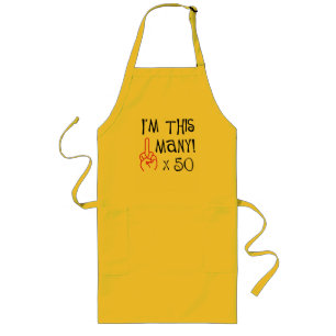 50e verjaardag Midden-Vingergroet Lang Schort