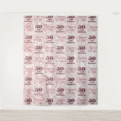 50e verjaardag Modern Elegant Feest Roze Goud Wandkleed (Voorkant)