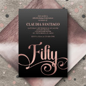 50e verjaardag Modern Script Kaart