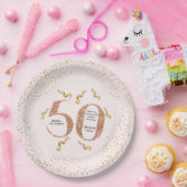 50e verjaardag Moderne Faux Gold Glitter minimalis Papieren Bordje (Feest)