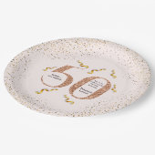 50e verjaardag Moderne Faux Gold Glitter minimalis Papieren Bordje (Gekanteld)