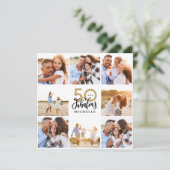 50e verjaardag moderne foto-collage voor zwart en  (Staand voorkant)