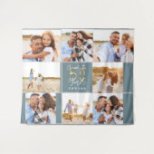 50e verjaardag moderne foto-collage voor zwart en wandkleed (Voorkant (horizontaal))