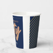 50e verjaardag Moderne Gold & Blue | 50 Papieren Bekers (Links)