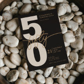 50e verjaardag Moderne minimalistische zwart goud Kaart