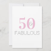 50e verjaardag Moderne Roze Partij Uitnodiging (Achterkant)