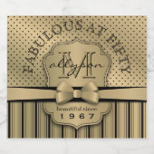 50e verjaardag Mousserende Wijn Goud Polka Dot Str Sparkling Wijnetiket (Enkel label)