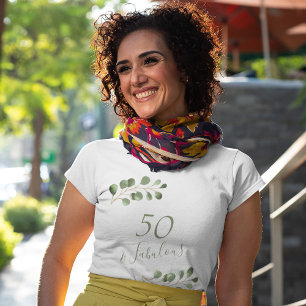 50e verjaardag naam gepersonaliseerd elegant t-shirt