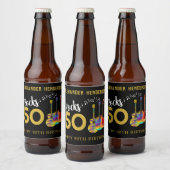 50e verjaardag Naam gitaren Muziek Rocks 50 Bier Etiket (Flessen)