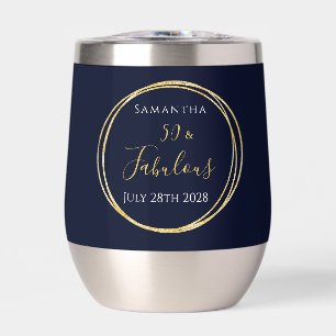 50e verjaardag Navy Gold gepersonaliseerde feestgu