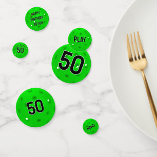 50e verjaardag Neon groene Pickleball Confetti