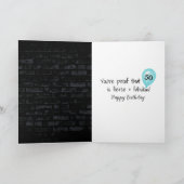 50e verjaardag Neon Sign on Brick Kaart (Binnen)