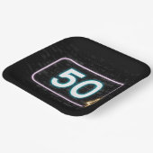 50e verjaardag Neon Sign On Brick Papieren Bordje (Gebogen)