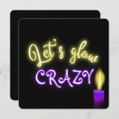 50e verjaardag Neon Sign. with Candle Kaart (Voorkant / Achterkant)