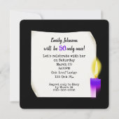 50e verjaardag Neon Sign. with Candle Kaart (Achterkant)