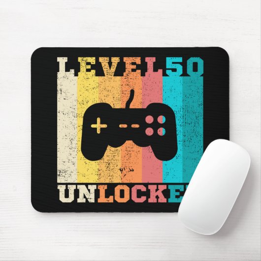 50e verjaardag Niveau 50 geopend Muismat (Met muis)