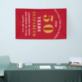 50e verjaardag Normen Red Gold Voeg Jouw naam toe Spandoek (Beurs)