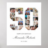 50e verjaardag nummer 50 Aangepaste foto-Collage Poster (Voorkant)