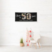 50e verjaardag nummer 50 foto collage juichen spandoek (Insitu)