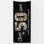 50e verjaardag nummer 50 foto collage juichen spandoek (Verticaal)