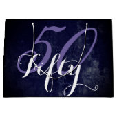 50e verjaardag of Jubileum | Paars en wit Large Cadeauzakje (Voorkant)