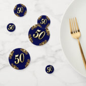 50e verjaardag of Jubileum Regal Gold en Blue Confetti (Groep)