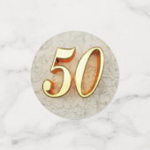 50e Verjaardag of Jubileum Regal Goud en Marmer Confetti (Kleine voorkant)