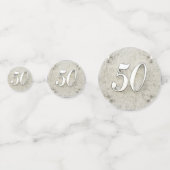 50e Verjaardag of Jubileum Regal Silver Marble Confetti