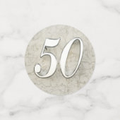 50e Verjaardag of Jubileum Regal Silver Marble Confetti