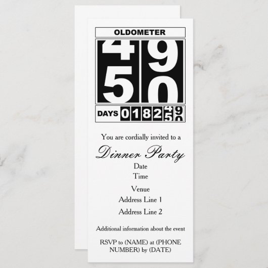 50e verjaardag Oldometer uitnodiging (Voorkant / Achterkant)