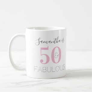 50e verjaardag op maat gesneden 50 en geweldig roz koffiemok