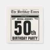 50e Verjaardag Oude Krant  Funny Custom Servet (Voorkant)