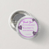 50e verjaardag Paars en zilver Ronde Button 3,2 Cm (Voorkant /achterkant)