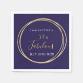 50e verjaardag Paarse en gouden verjaardagsfeestje Servet (Voorkant)