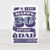 50e verjaardag Pap Retro Hipster Typografie Legend Kaart (Voorkant)