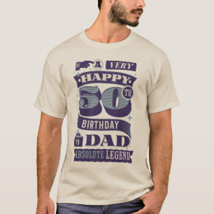 50e verjaardag Pap Retro Hipster Typografie Legend T-shirt