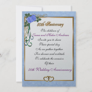 50e verjaardag partijuitnodiging voor ouders kaart