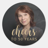 50e verjaardag Party Foto Proost Ronde Sticker (Voorkant)