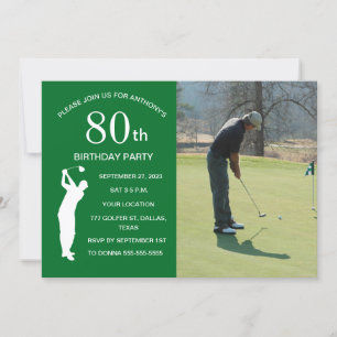 50e Verjaardag Party Golfer Green Par Golf Foto Kaart