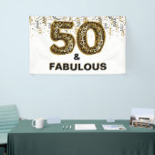 50e Verjaardag Party Leopard Print Spandoek (Beurs)
