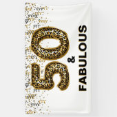 50e Verjaardag Party Leopard Print Spandoek (Verticaal)
