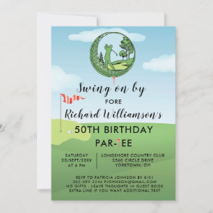 50e verjaardag Party Mannen golfthema Kaart
