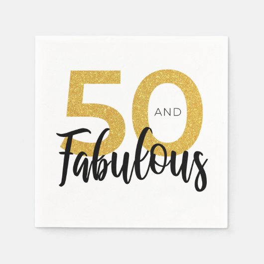 50e verjaardag Party Paper Servet (Voorkant)